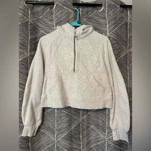 Lululemon scuba oversized 1/4 zip in heather gray.